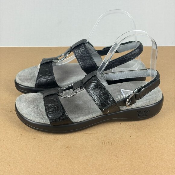 Alegria Julie Leather Slingback Sandals Womens 9 EU 39 Black Hook and Loop - Picture 10 of 10